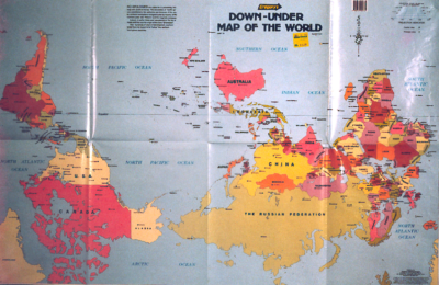 Carte du monde à l'envers